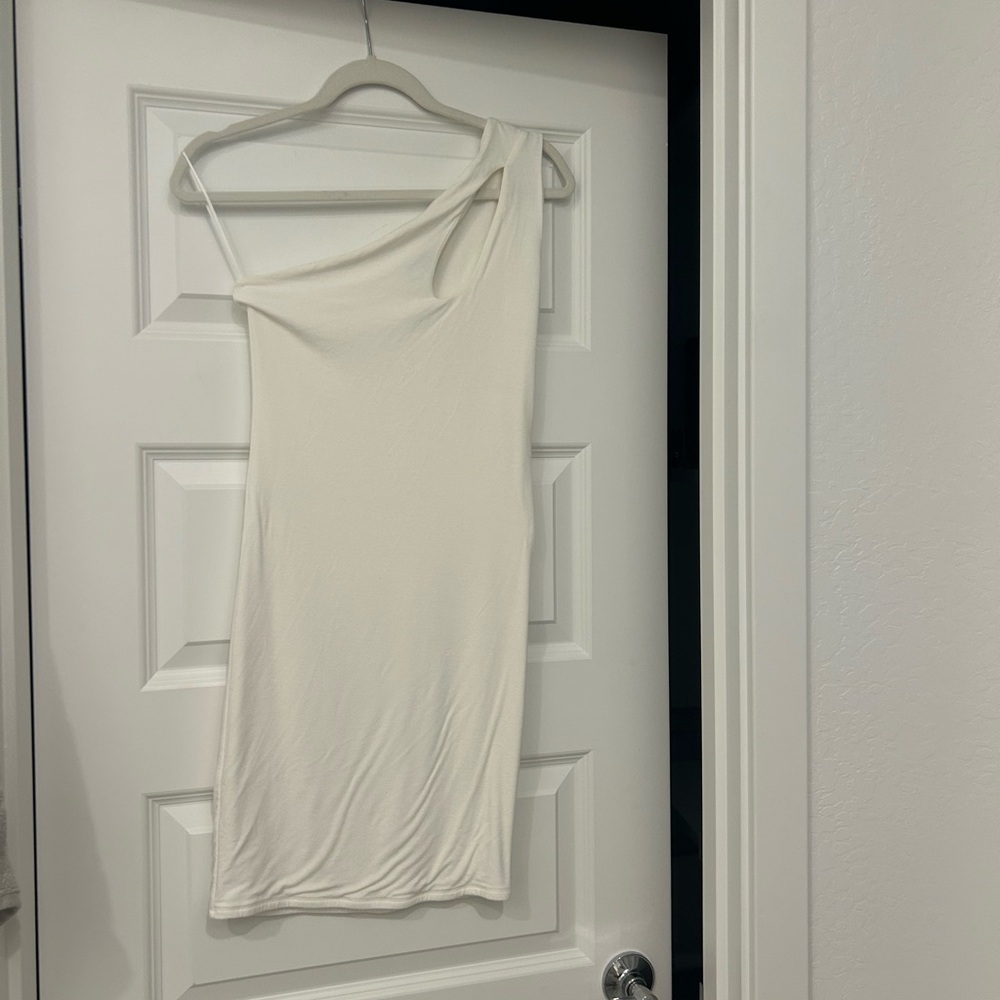Elegant One-Shoulder White Dress